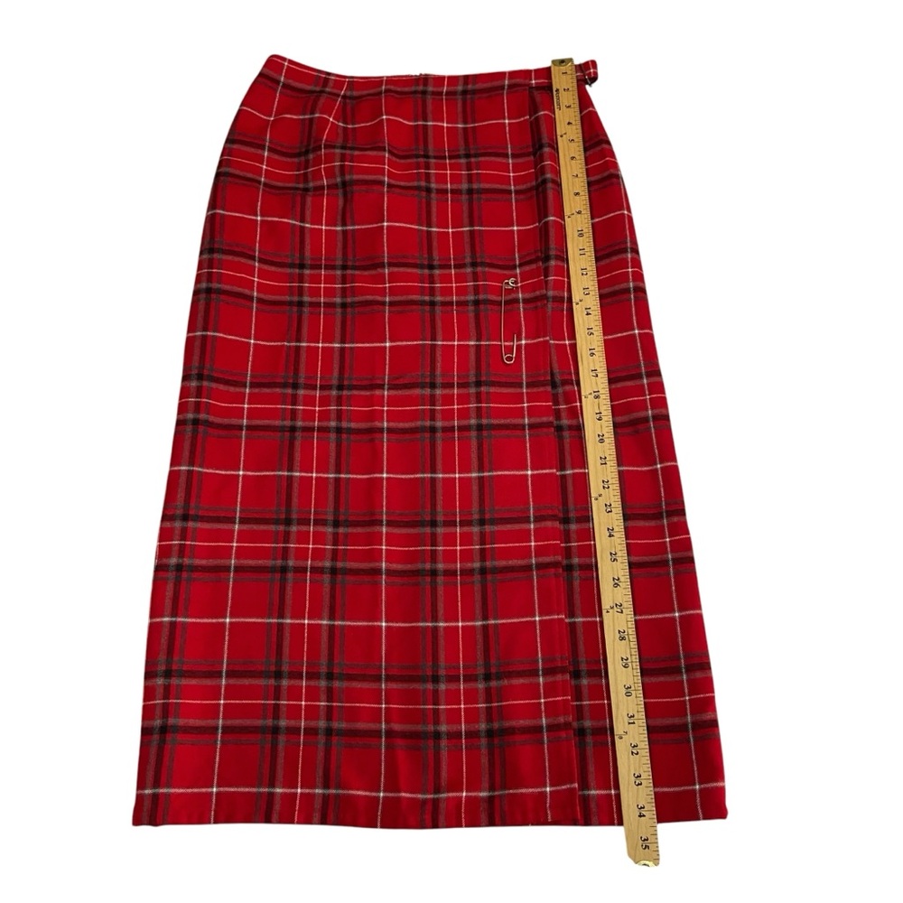 Crazy Horse Plaid Long Red Black Lightweight Maxi Skirt - Women’s 10 - Picture 4 of 9